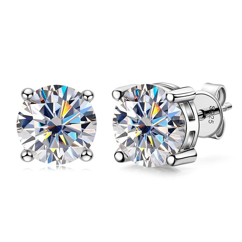 Timeless Moissanite Solitaire Studs – 0.5 to 5 Carats