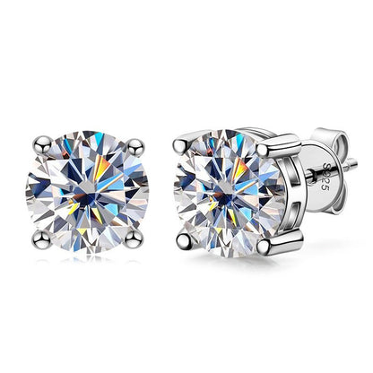 Timeless Moissanite Solitaire Studs – 0.5 to 5 Carats
