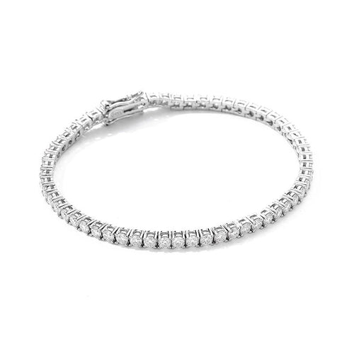 3mm moissanite tennis bracelet displayed with individual GRA certificates