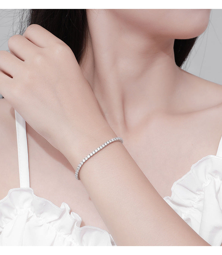 Silver 925 Tennis Bracelet 2.5 mm Moissanite 