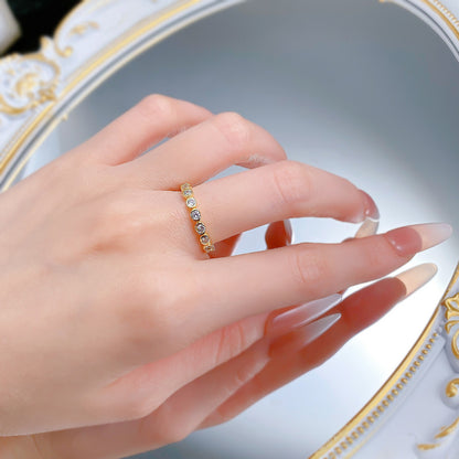 Golden Glow Eternity Ring. Stacked Band