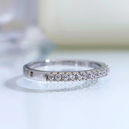 Half Micro Pave Eternity White Gold Band