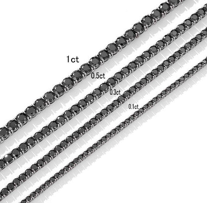 Black Moissanite Tennis Chain