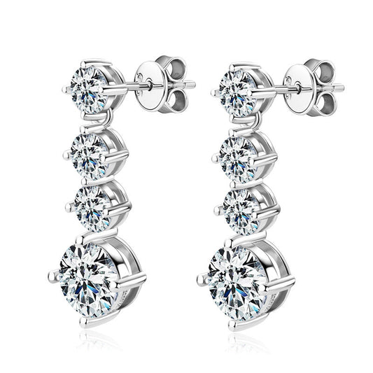 Silver Moissanite Earrings 