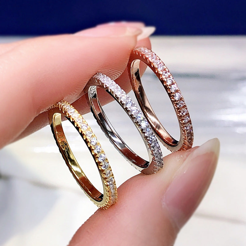 Silver Stackable Eternity Ring.  Silver. Gold plated. Rose Gold Plated