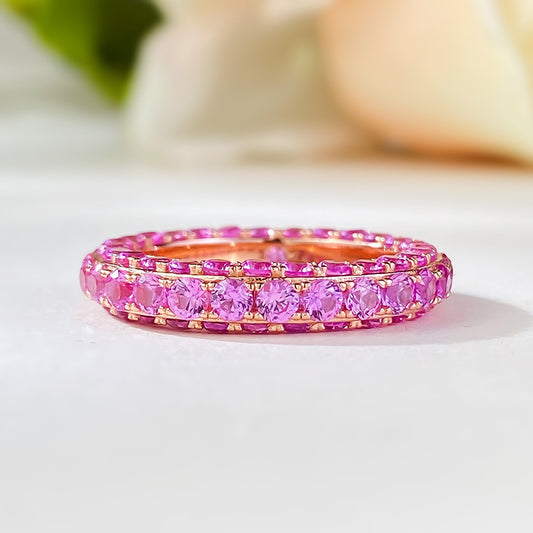 Pink Diamond Silver Ring