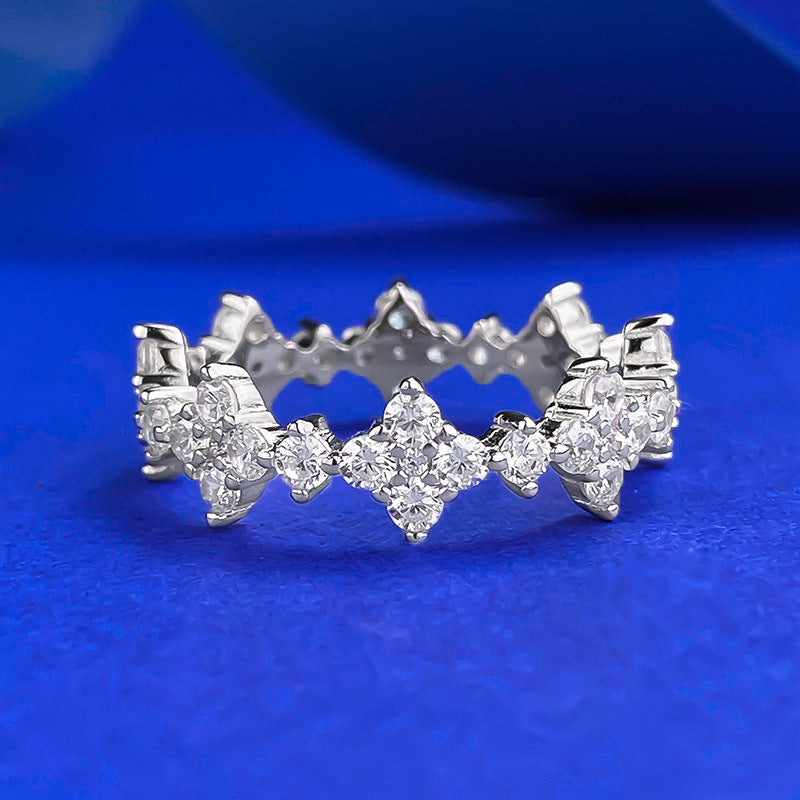 White Gold Plated Radiance Crown Band