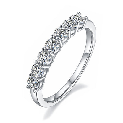 Half Eternity Band with Round Moissanite Stones