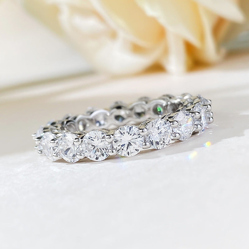 Round Cut Eternity White Gold Band 