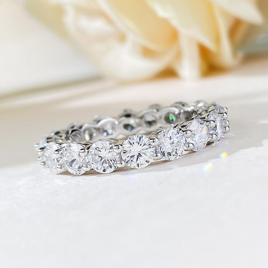 Round Cut Eternity White Gold Band 