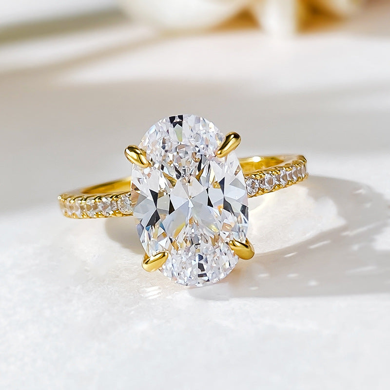 3 CT Crushed Ice Oval Diamond Ring