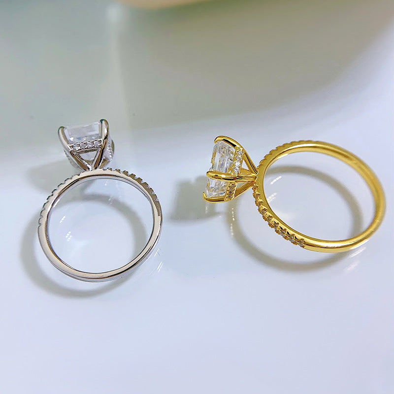 Crushed Ice Princess-Cut Sparkle Ring. Silver 925