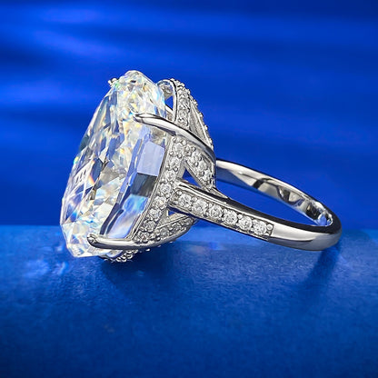Oval Cut Hidden Halo Diamond Ring 