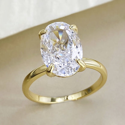 Crushed Ice Oval Cut Ring