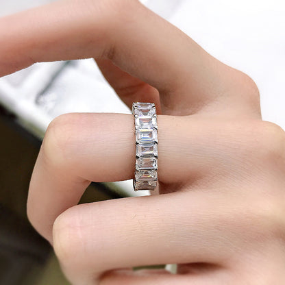 Emerald Cut Eternity Band. Stackable Ring