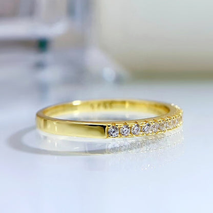 Half Micro Pave Eternity Gold Band