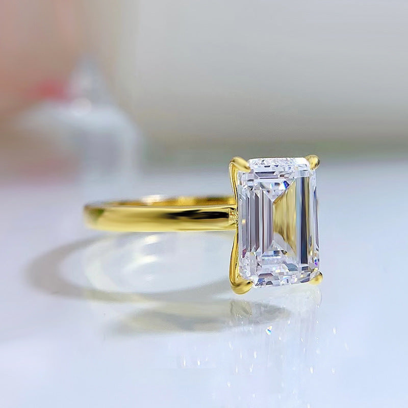 3 carat solitaire emerald cut ring
