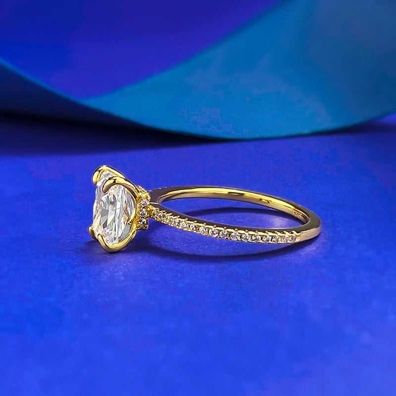 Gold Plated Silver Arctic Light Hidden Halo Ring