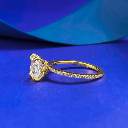 Gold Plated Silver Arctic Light Hidden Halo Ring