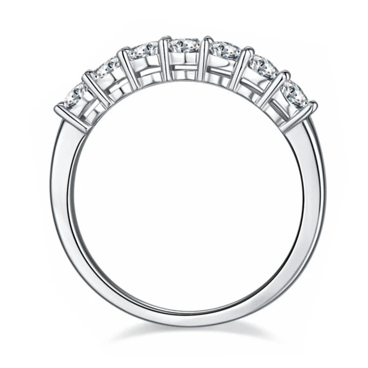 Half Eternity Band with Round Moissanite Stones