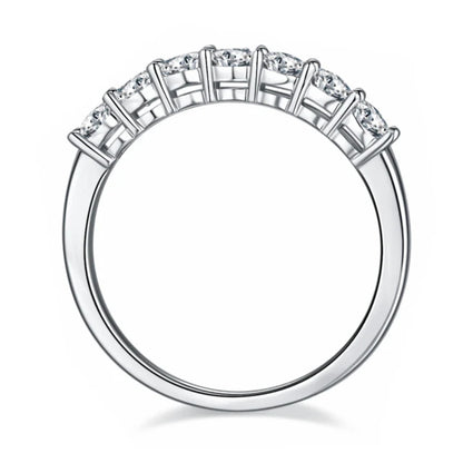 Half Eternity Band with Round Moissanite Stones