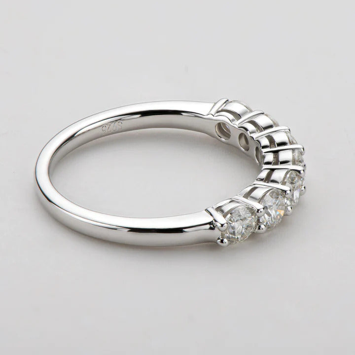 Half Eternity Band with Round Moissanite Stones