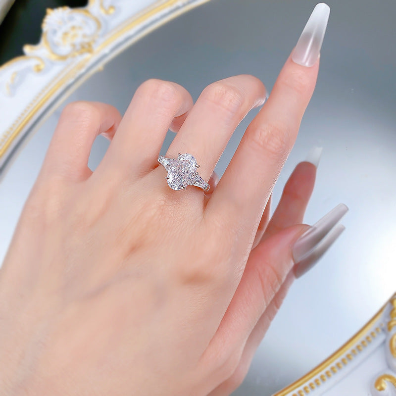3 carat Oval Diamond Three-Stone Ring
