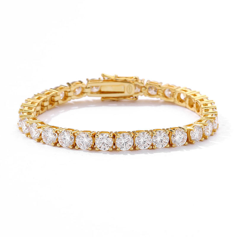 Gold Plated 
5mm Classic Moissanite Tennis Bracelet