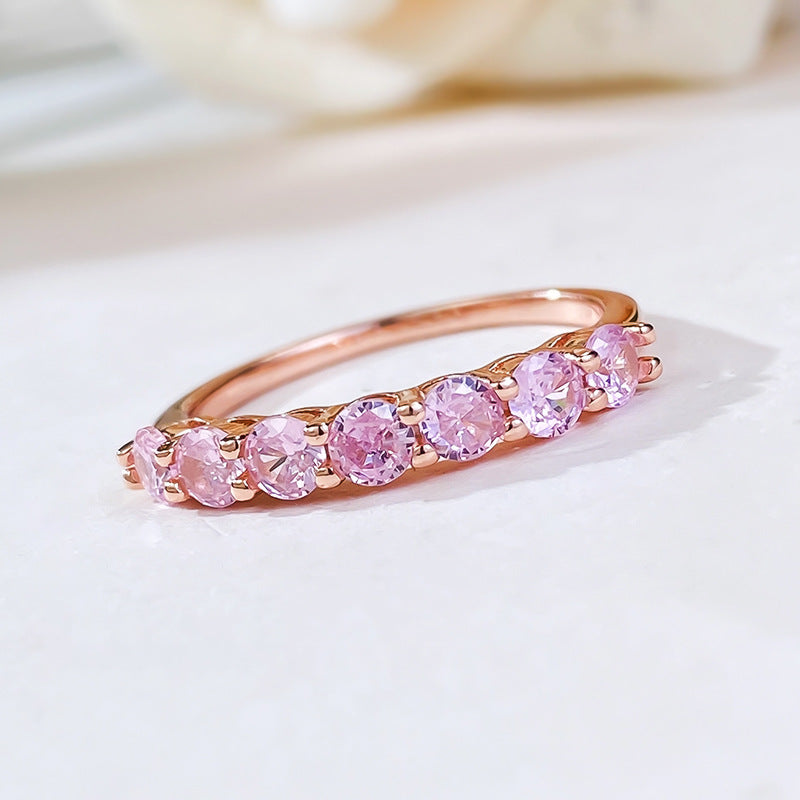 Pink Diamond Wedding Band