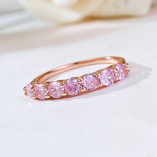 Pink Diamond Wedding Band