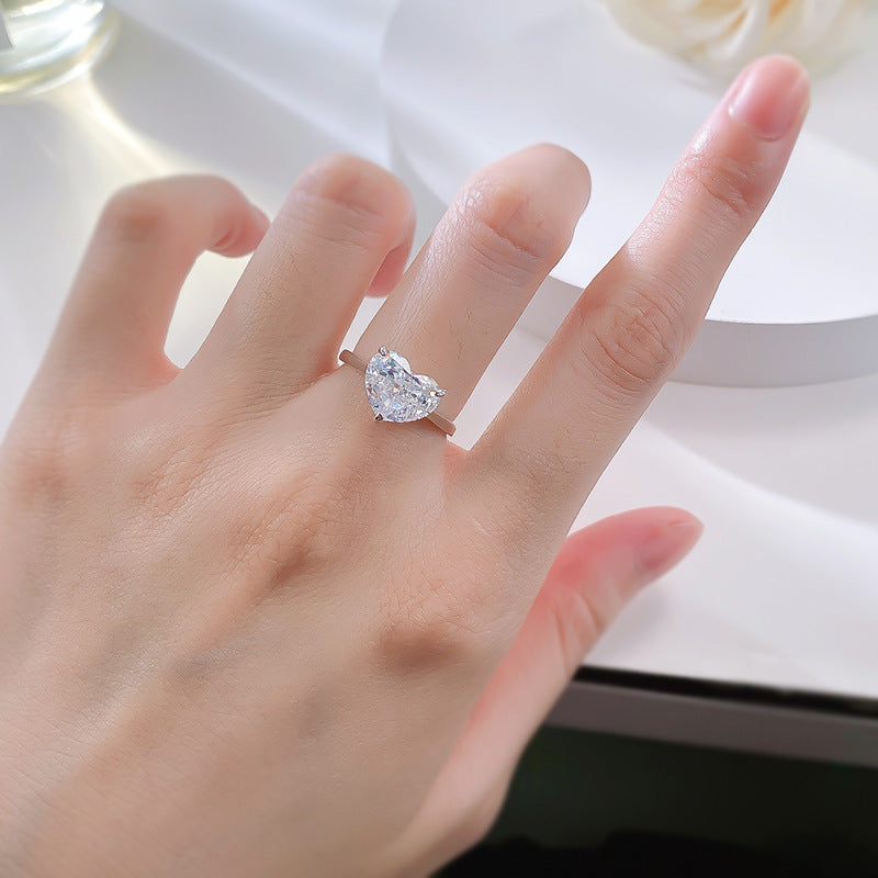 Heart Diamond Solitaire Ring