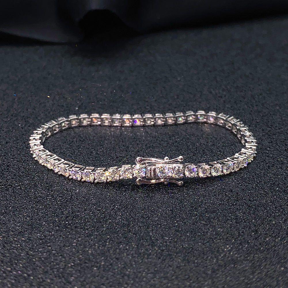 White Gold Plated 2mm Classic Moissanite Tennis Bracelet