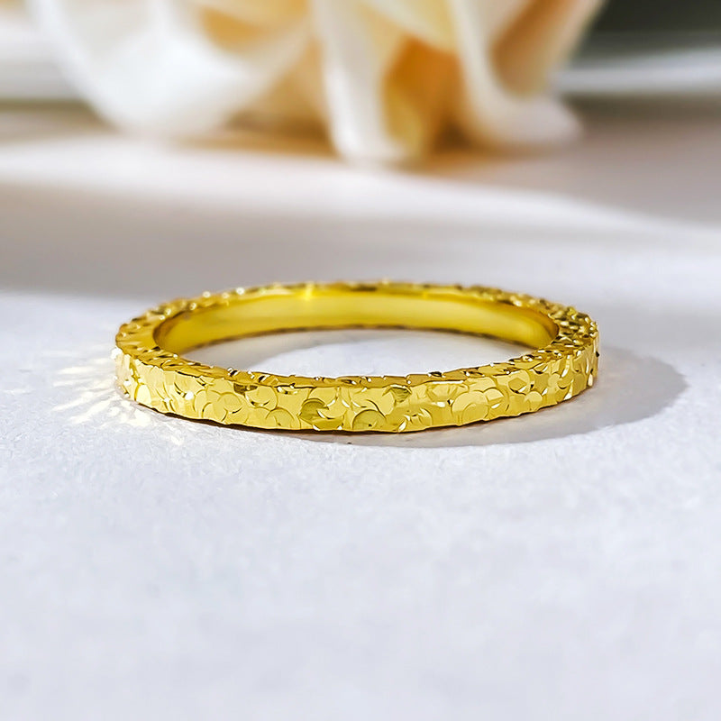 925 Sterling Silver Stackable Ring Textured Fancy