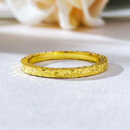 925 Sterling Silver Stackable Ring Textured Fancy