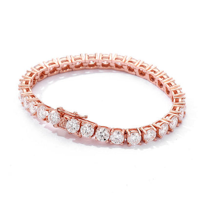 Rose Gold Plated 5mm Classic Moissanite Tennis Bracelet
