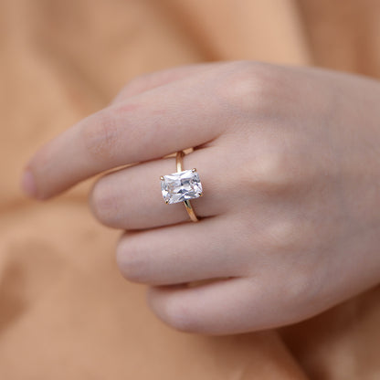 Radiant Cut Gold Plated Ring