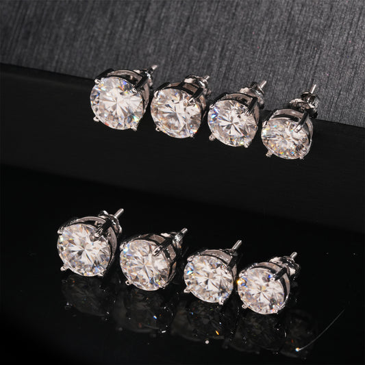 VVS MOISSANITE STUD EARRINGS (ALL SIZES)