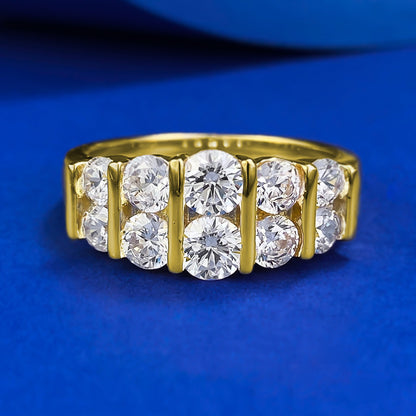 Gold Plated Double Row Diamond Band