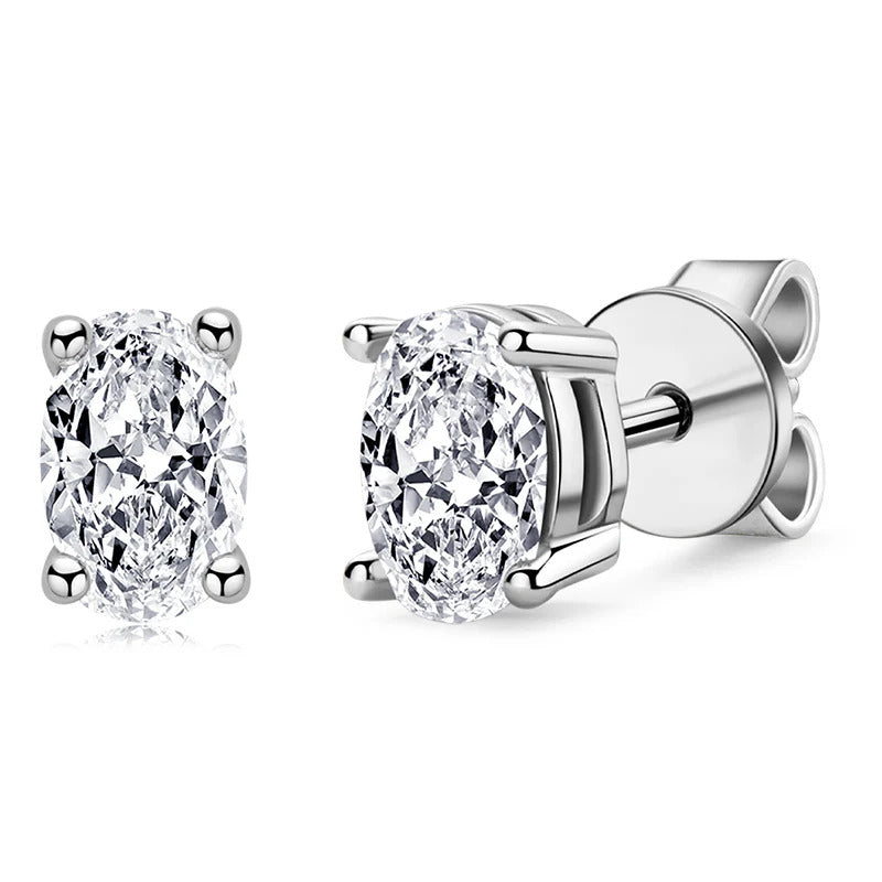 Oval Moissanite Stud Earrings