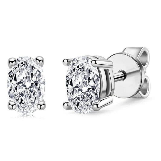 Oval Moissanite Stud Earrings