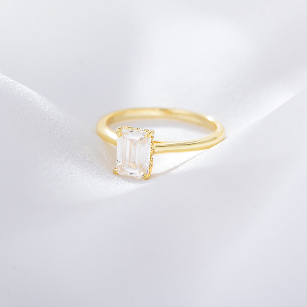 Gold Plated Emerald Cut RIng