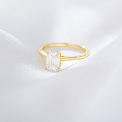 Gold Plated Emerald Cut RIng