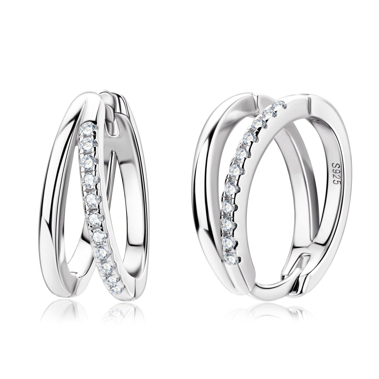 Moissanite Double Hoop Earrings