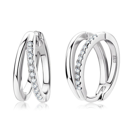 Moissanite Double Hoop Earrings