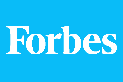 Forbes logo in white on a blue background
