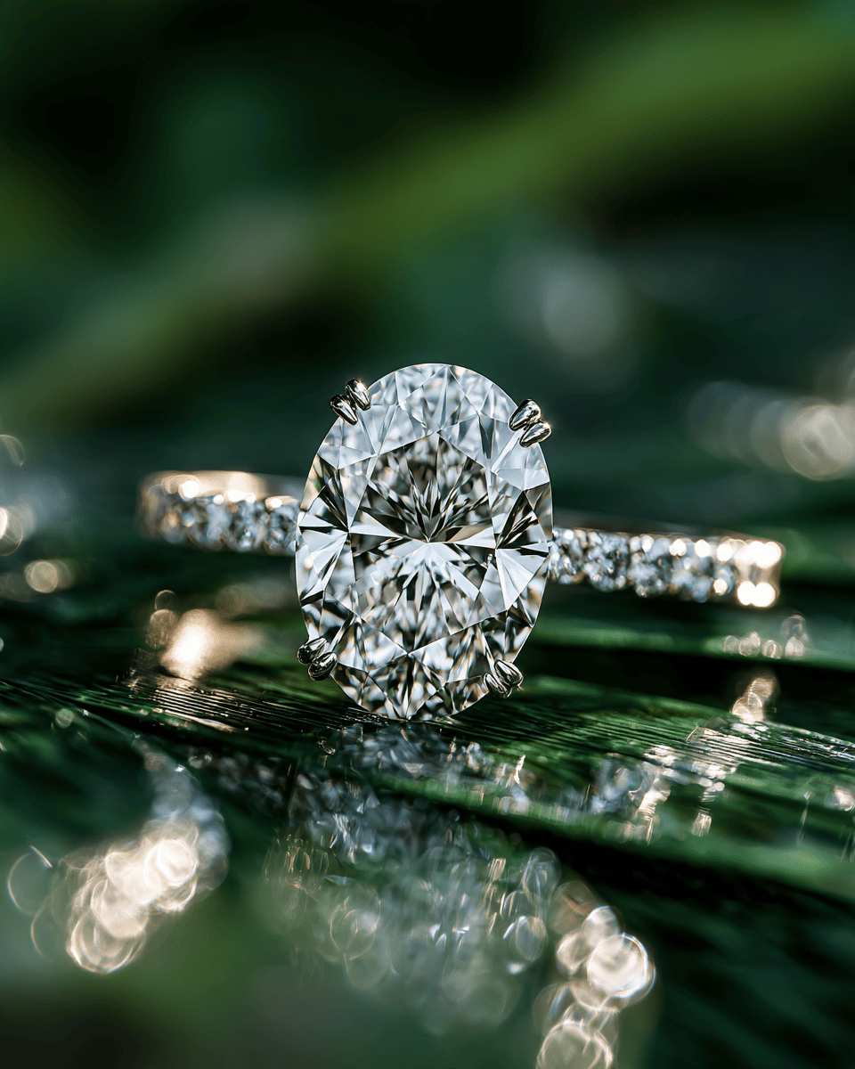D Color VVS moissanite ring showcasing exceptional brilliance and clarity
