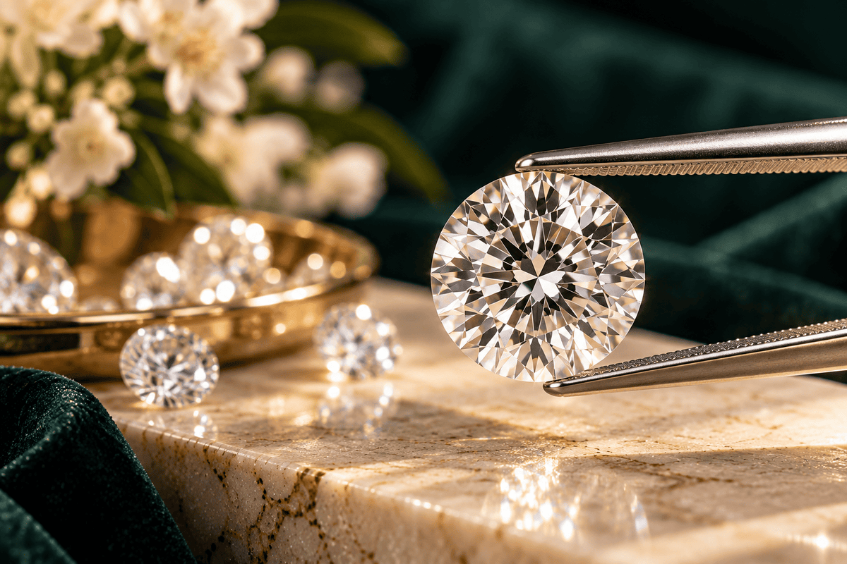 Brilliant colorless moissanite selected for ANNXMEE fine jewelry