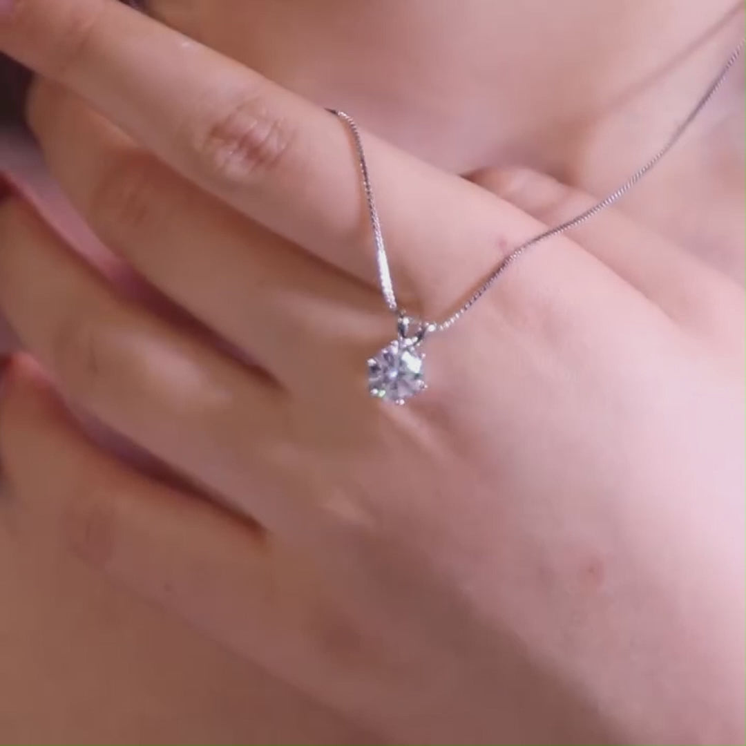 Minimalist Round Moissanite Necklace