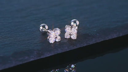 Moissanite Four-Leaf Clover Stud Earrings
