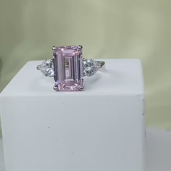 4 CT Emerald Cut Three-Stone Ring